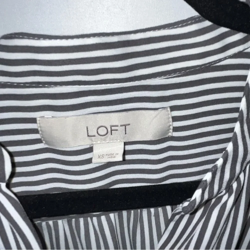 Loft Grey & White Striped Tank Top - Picture 6 of 7